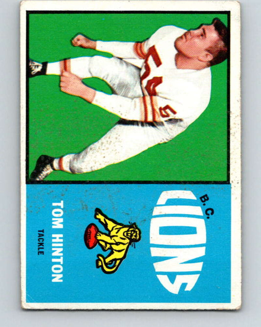 1964 Topps CFL Football #8 Tom Hinton, B.C.Lions  V32752