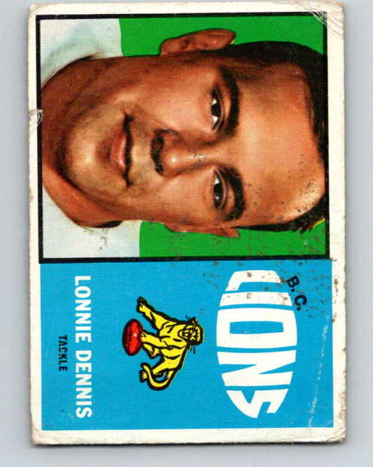 1964 Topps CFL Football #9 Lonnie Dennis, B.C. Lions  V32753
