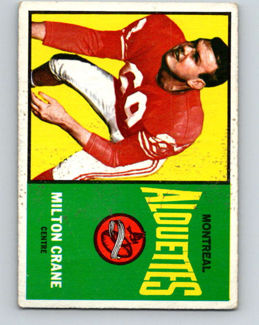 1964 Topps CFL Football #46 Milton Crane, Montreal Alouettes  V32766