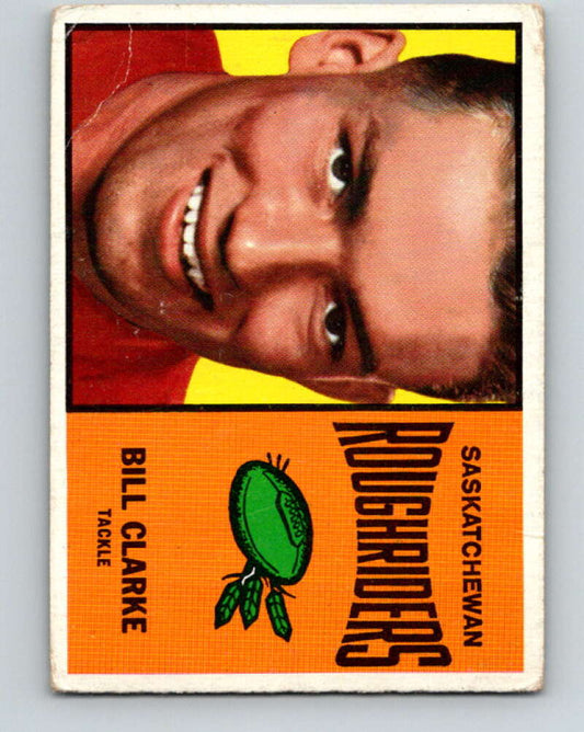 1964 Topps CFL Football #66 Bill Clarke, Sask. Roughriders  V32773