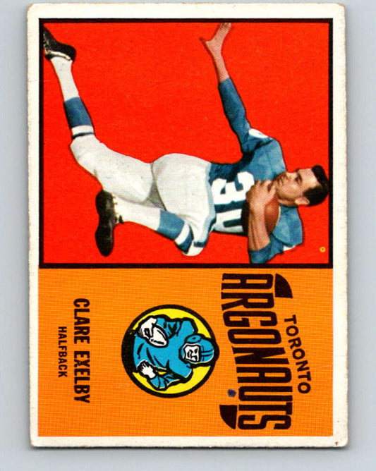 1964 Topps CFL Football #72 Clare Exelby, Toronto Argonauts  V32776