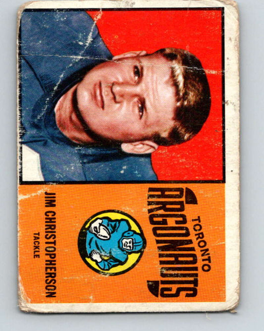 1964 Topps CFL Football #73 Jim Christopherson, Toronto Argonauts  V32778