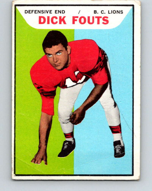1965 Topps CFL Football #9 Dick Fouts, B.C.Lions  V32791