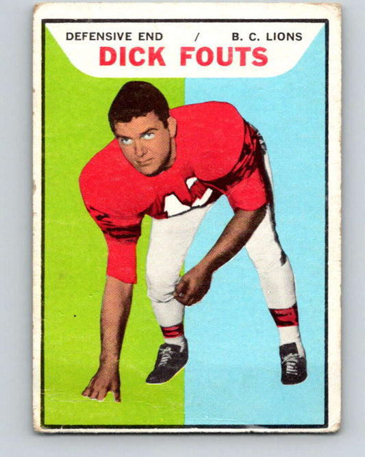 1965 Topps CFL Football #9 Dick Fouts, B.C.Lions  V32792