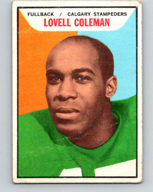 1965 Topps CFL Football #18 Lovell Coleman, Calgary Stampeders  V32795