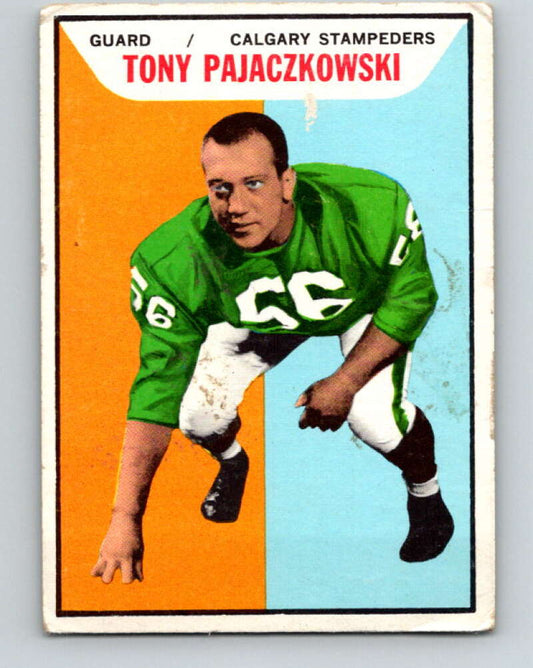 1965 Topps CFL Football #26 Tony Pajaczkowski, Calgary Stampeders  V32804
