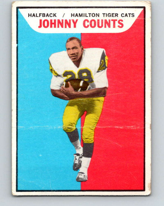 1965 Topps CFL Football #49 Johnny Counts, Hamilton Tiger Cats  V32818