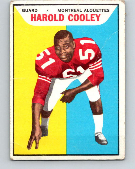 1965 Topps CFL Football #62 Harold Cooley, Montreal Alouettes  V32827