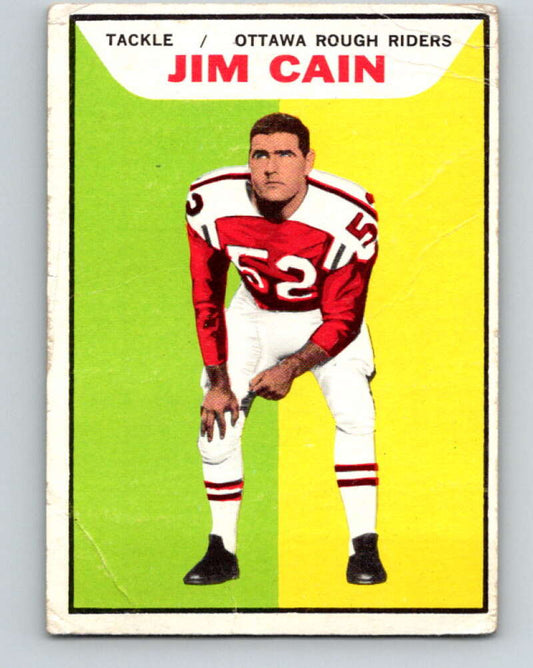 1965 Topps CFL Football #75 Jim Cain, Ottawa Rough Riders  V32833
