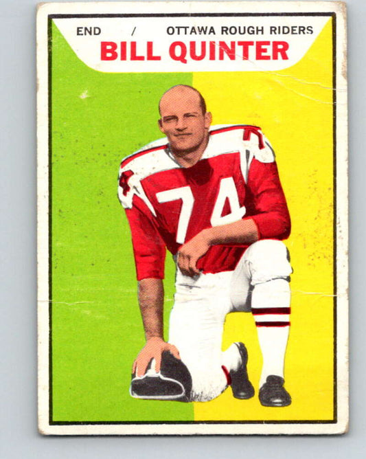 1965 Topps CFL Football #84 Bill Quinter, Ottawa Rough Riders  V32837