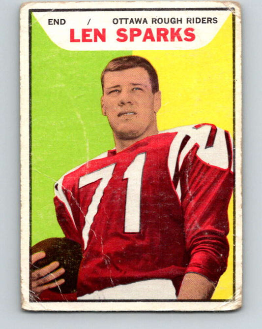 1965 Topps CFL Football #87 Len Sparks, Ottawa Rough Riders  V32838
