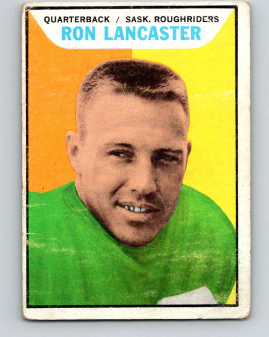 1965 Topps CFL Football #96 Ron Lancaster, Sask. Roughridres  V32845