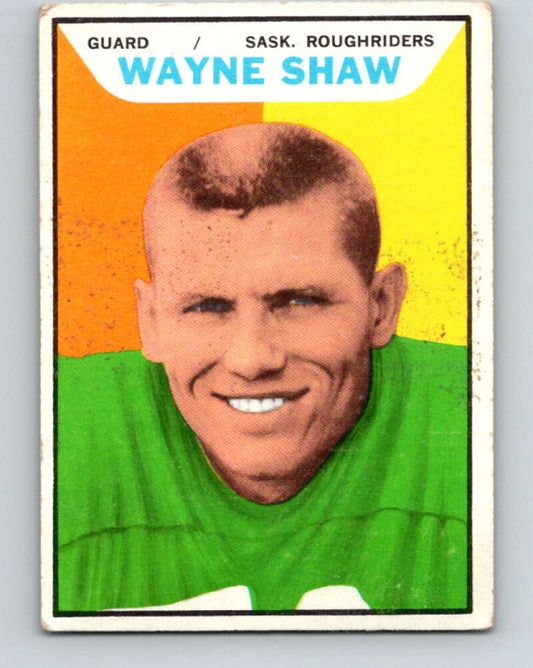 1965 Topps CFL Football #99 Wayne Shaw, Sask. Roughriders  V32846
