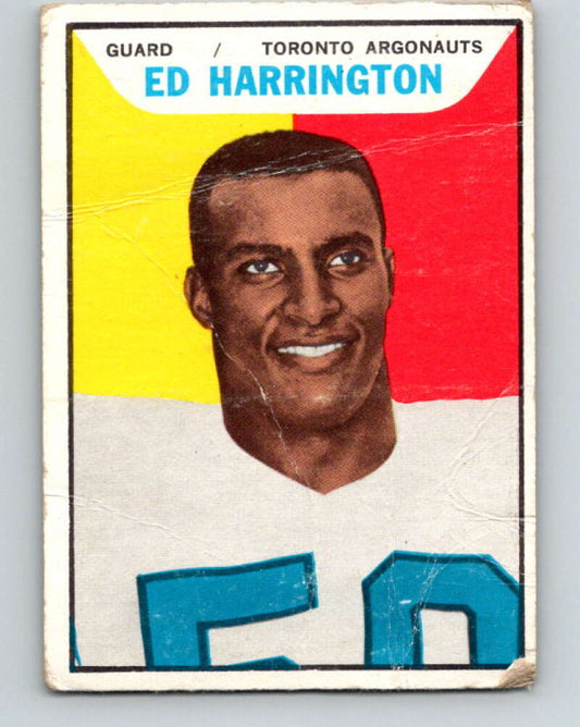 1965 Topps CFL Football #105 Ed Harrington, Toronto Argonauts  V32850