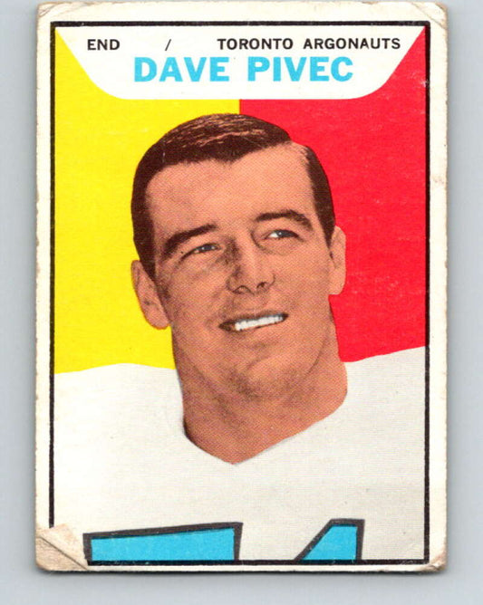 1965 Topps CFL Football #111 Dave Pivec, Toronto Argonauts  V32854