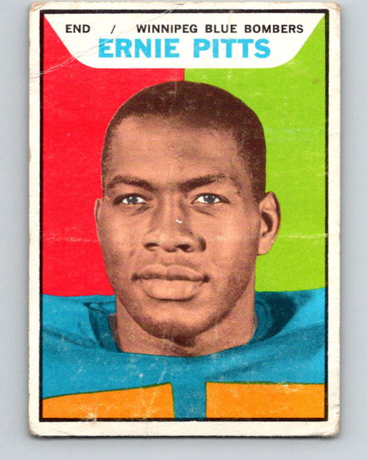 1965 Topps CFL Football #125 Ernie Pitts, Winnipeg Blue Bombers  V32861