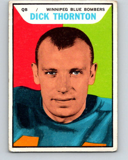 1965 Topps CFL Football #130 Dick Thornton, Winnipeg Blue Bombers  V32865