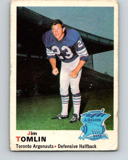 1970 O-Pee-Chee CFL Football #9 Jim Tomlin, Toronto Argonauts  V32918