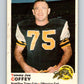 1970 O-Pee-Chee CFL Football #13 Tommy Joe Coffey, Hamilton Tiger-cats  V32920