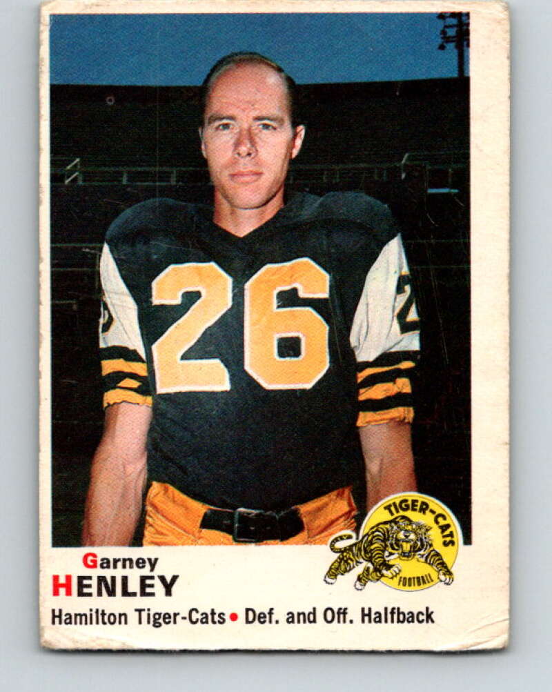 1970 O-Pee-Chee CFL Football #16 Garney Henley, Hamilton Tiger-cats  V32922