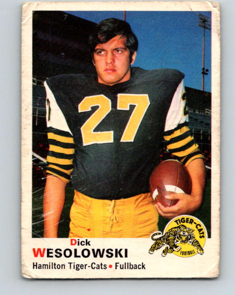 1970 O-Pee-Chee CFL Football #23 Dick Wesolowski, Hamilton Tiger-cats  V32926