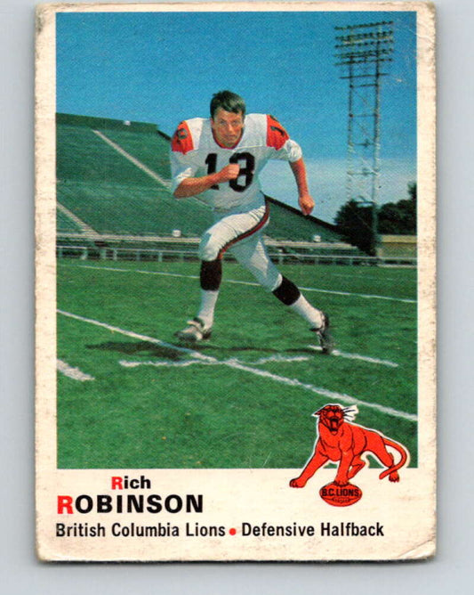1970 O-Pee-Chee CFL Football #26 Rich Robinson, British Columbia Lions  V32927
