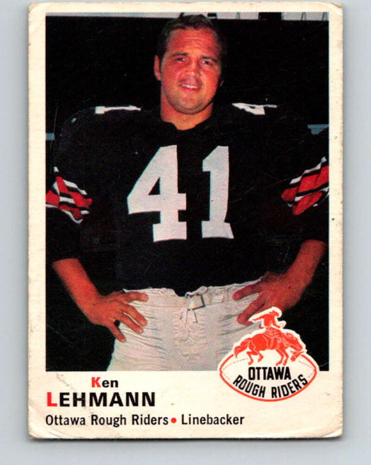 1970 O-Pee-Chee CFL Football #44 Ken Lehmann, Ottawa Rough Riders  V32935