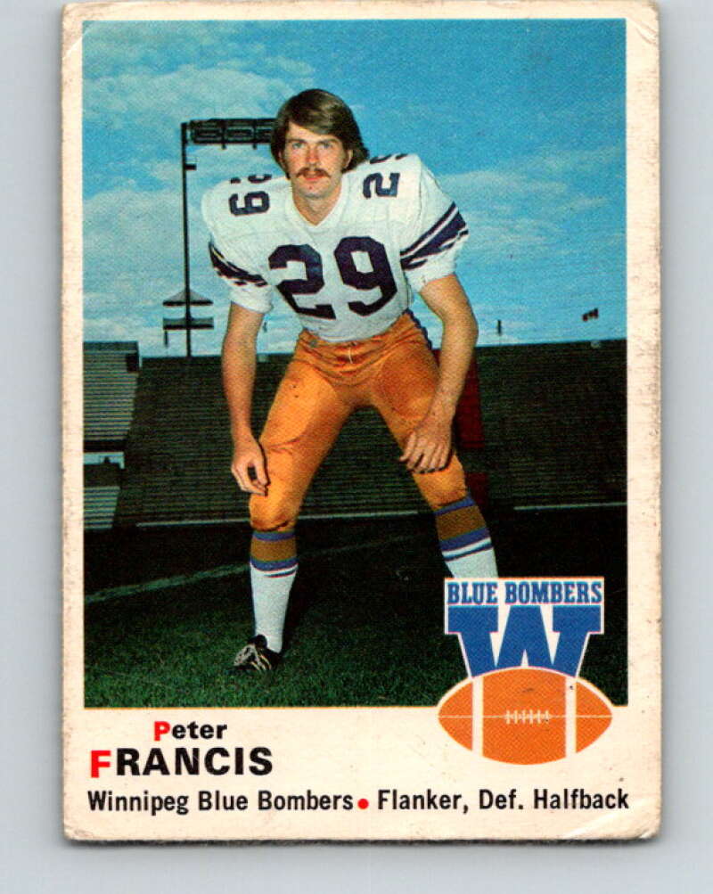 1970 O-Pee-Chee CFL Football #63 Peter Francis, Winnipeg Blue Bombers  V32941