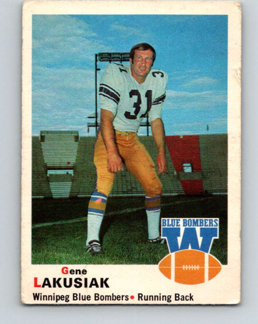 1970 O-Pee-Chee CFL Football #66 Gene Lakusiak, Winnipeg Blue Bombers  V32944