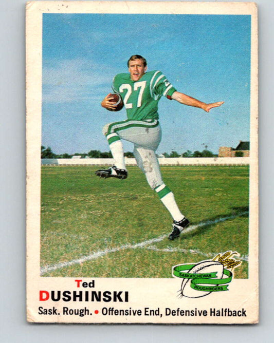 1970 O-Pee-Chee CFL Football #79 Ted Dushinski, Sask. Roughriders  V32951