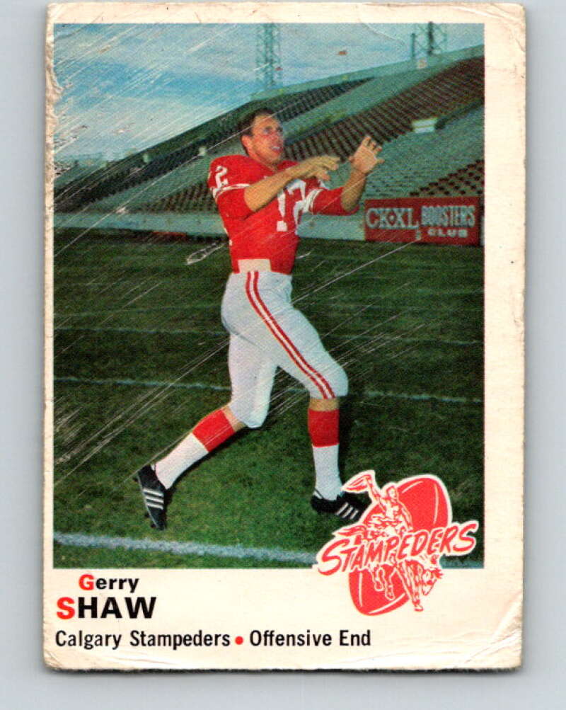 1970 O-Pee-Chee CFL Football #87 Gerry Shaw, Calgary Stampeders  V32954