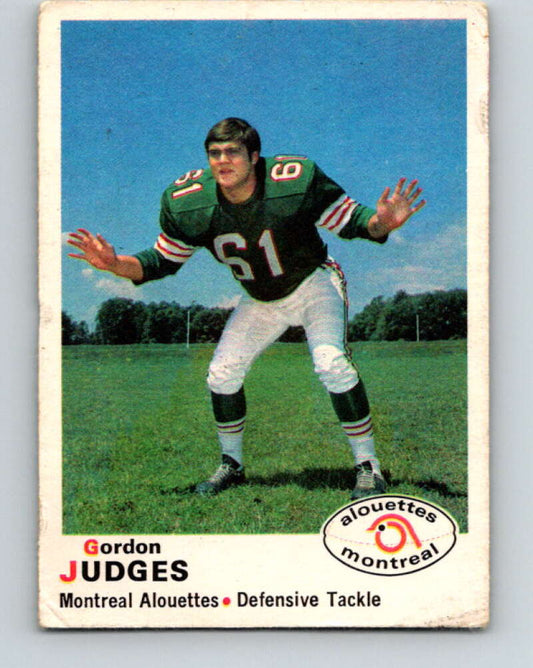 1970 O-Pee-Chee CFL Football #107 Gordon Judges, Montreal Alouettes  V32964