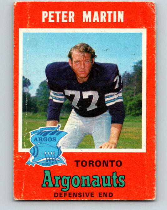 1971 O-Pee-Chee CFL Football #10 Peter Martin, Toronto Argonauts  V32971