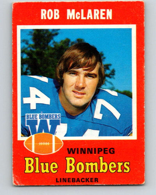 1971 O-Pee-Chee CFL Football #22 Rob McLaren, Winnipeg Blue Bombers  V32975
