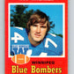 1971 O-Pee-Chee CFL Football #22 Rob McLaren, Winnipeg Blue Bombers  V32976