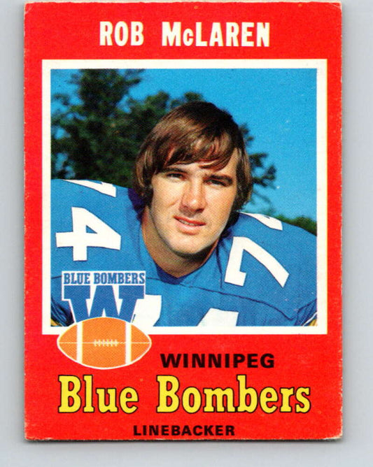 1971 O-Pee-Chee CFL Football #22 Rob McLaren, Winnipeg Blue Bombers  V32976