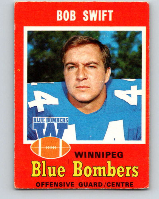1971 O-Pee-Chee CFL Football #23 Bob Swift, Winnipeg Blue Bombers  V32977