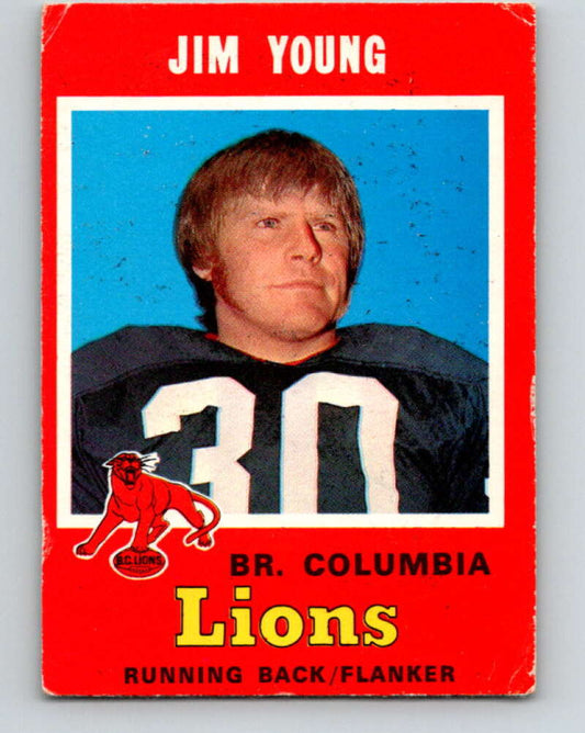 1971 O-Pee-Chee CFL Football #36 Jim Young, British Columbia Lions  V32985