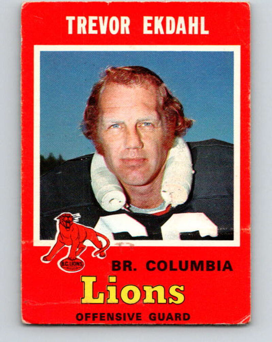 1971 O-Pee-Chee CFL Football #45 Trevor Ekdahl, British Columbia Lions  V32992