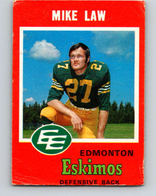 1971 O-Pee-Chee CFL Football #53 Mike Law, Edmonton Eskimos  V32995