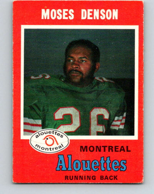 1971 O-Pee-Chee CFL Football #107 Moses Denson, Montreal Alouettes  V33028