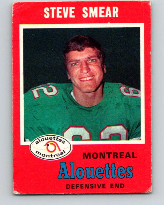 1971 O-Pee-Chee CFL Football #116 Steve Smear, Montreal Allouettes  V33031