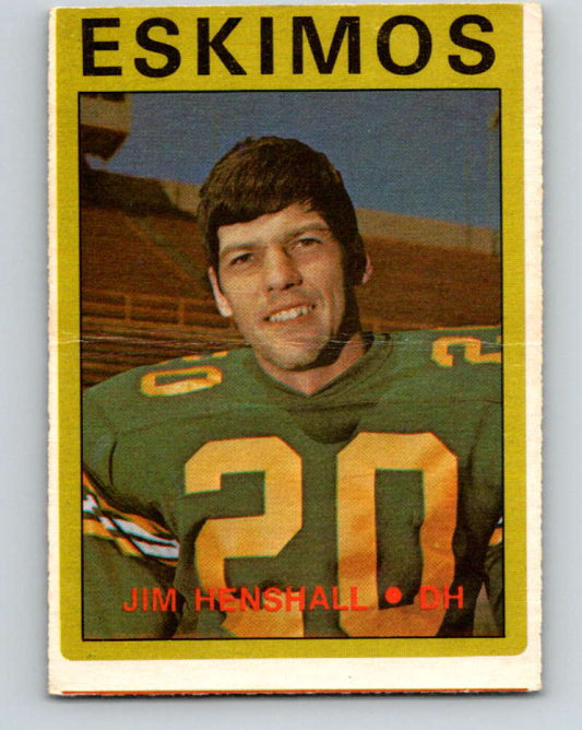 1972 O-Pee-Chee CFL Football #100 Jim Henshall, Eskimos  V33067