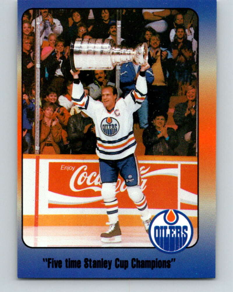 1990-91 IGA Edmonton Oilers #29 Five Stanley Cup Champions  Oilers  V33099