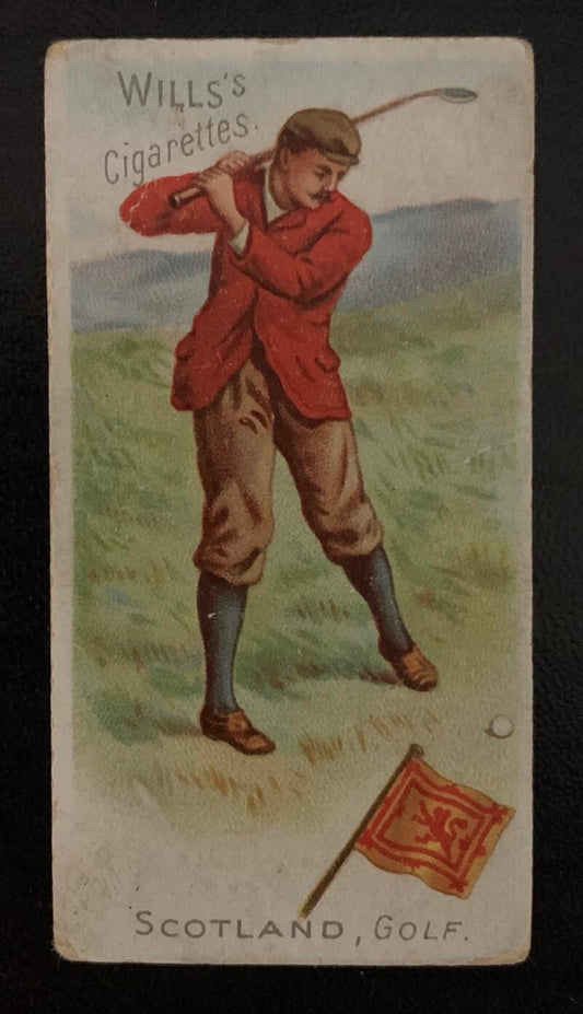 1900 Wills's Cigarettes Tobacco "Traveller" Scotland Golf Vintage Golf Card V33240