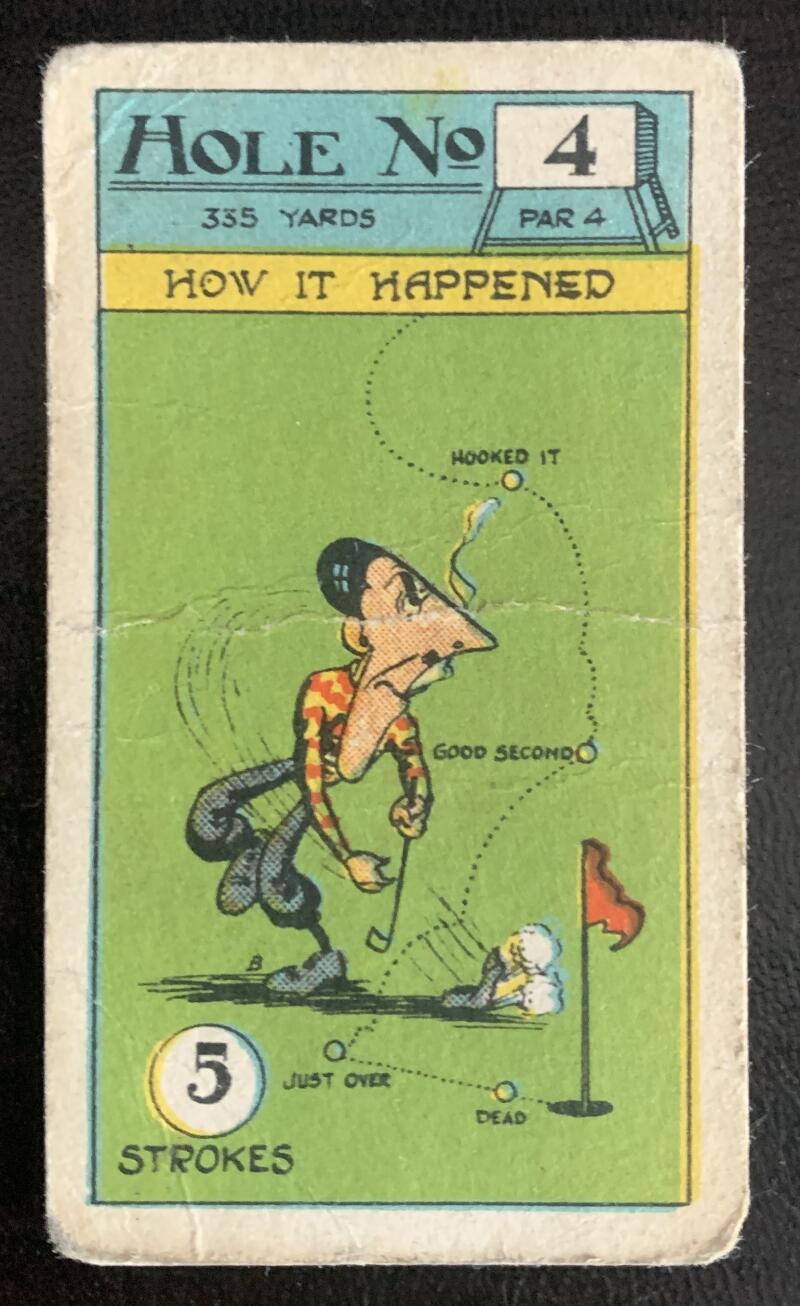 1927 Imperial Tobacco Smokers Game Hole No. 4 Vintage Golf Card V33263