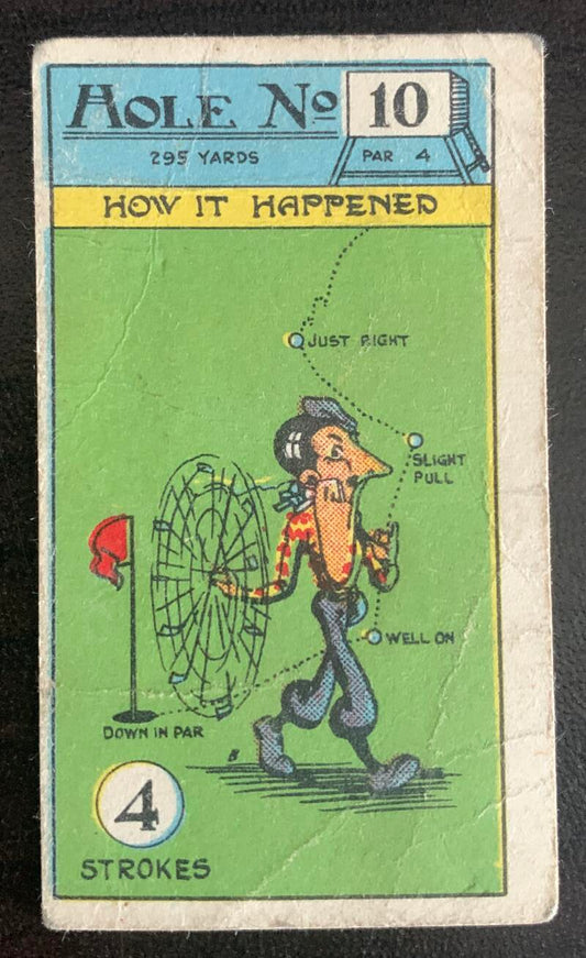 1927 Imperial Tobacco Smokers Game Hole No. 10 Vintage Golf Card V33265