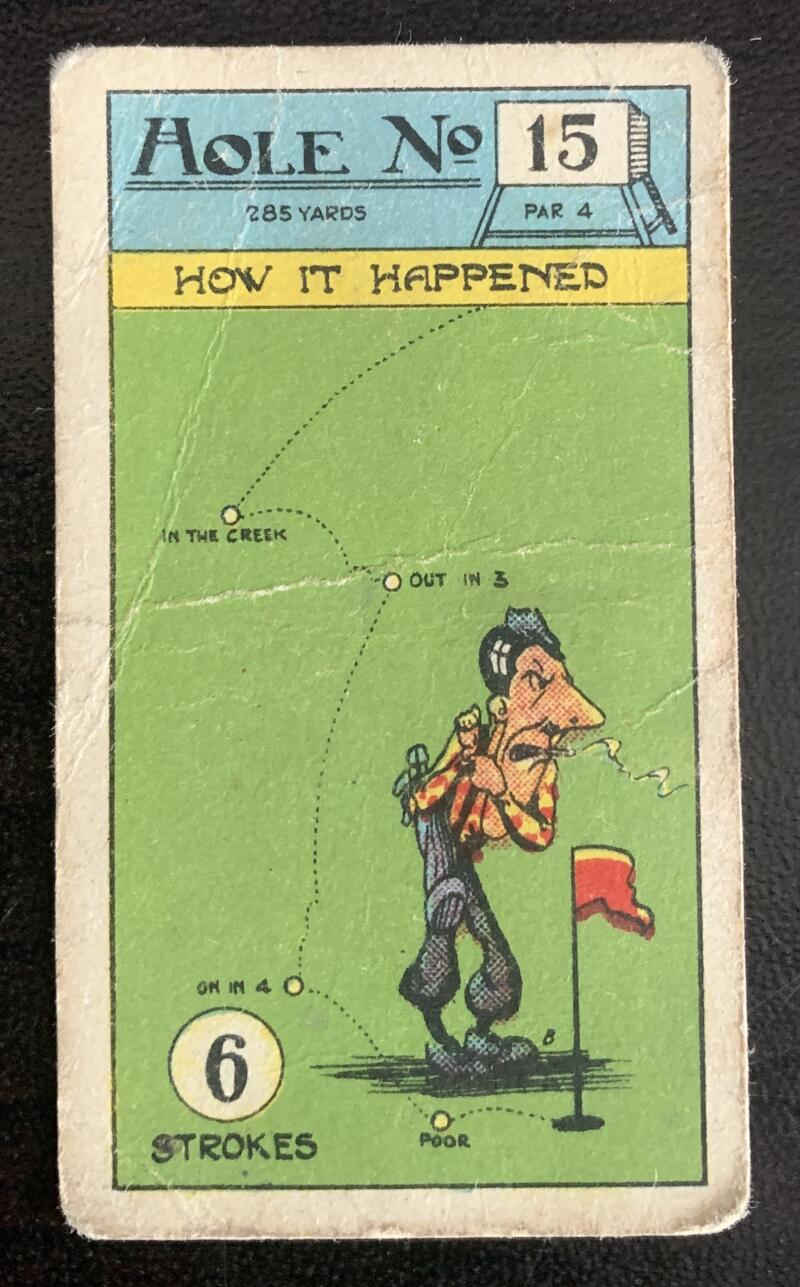 1927 Imperial Tobacco Smokers Game Hole No. 15 Vintage Golf Card V33267