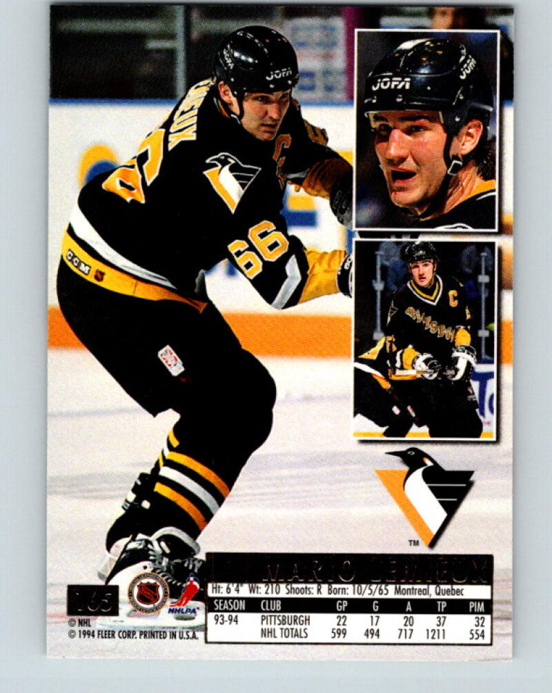 1994-95 Ultra #165 Mario Lemieux MINT Pittsburgh Penguins V33341