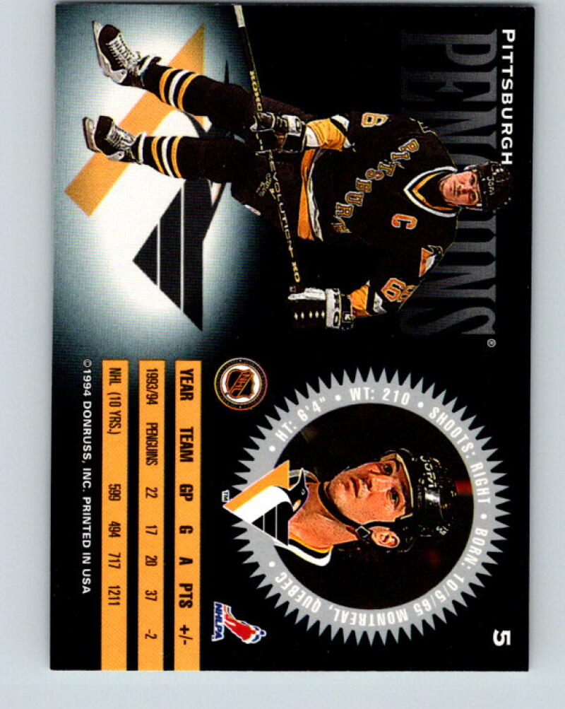 1994-95 Donruss #5 Mario Lemieux MINT Pittsburgh Penguins V33345